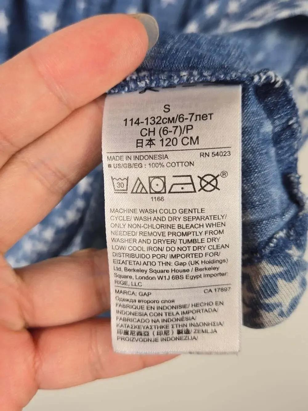 Gap Girls Size 6–7 Blue Star Print Cotton Fit & Flare Skater Dress